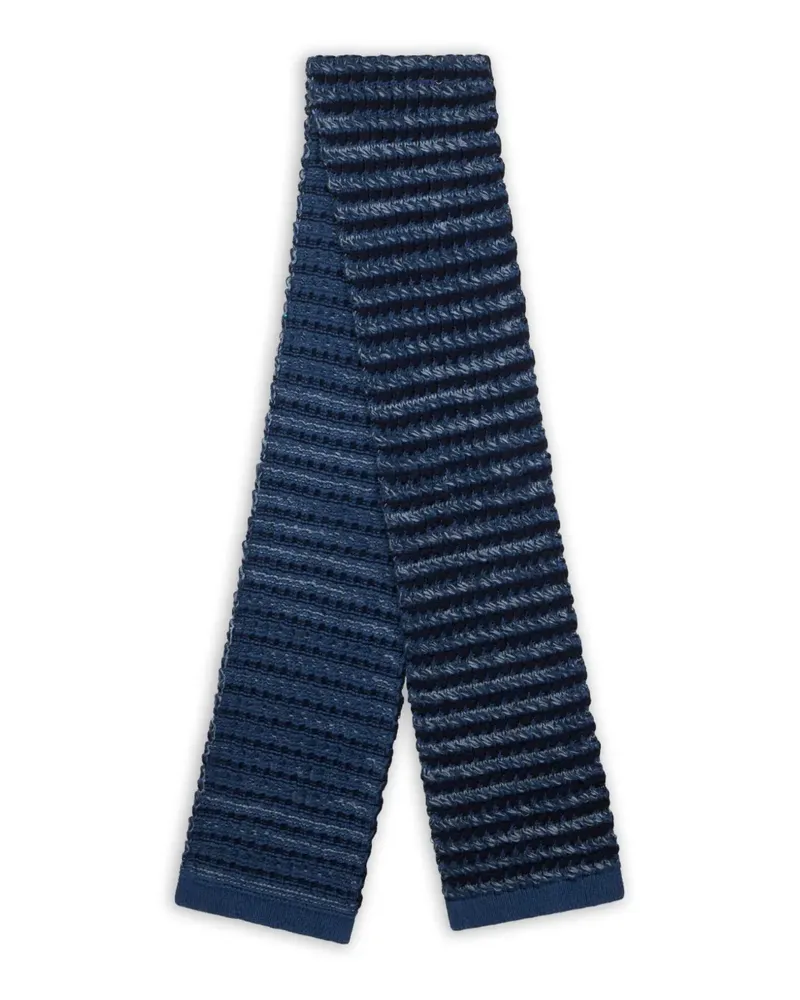 Etro Strukturierter Schal mit Streifen - Blau Blau