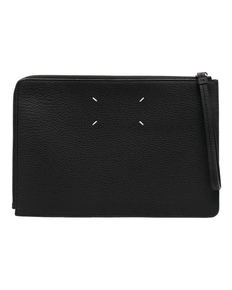 Maison Margiela Dokumentenmappe mit Ziernähten - Schwarz Schwarz