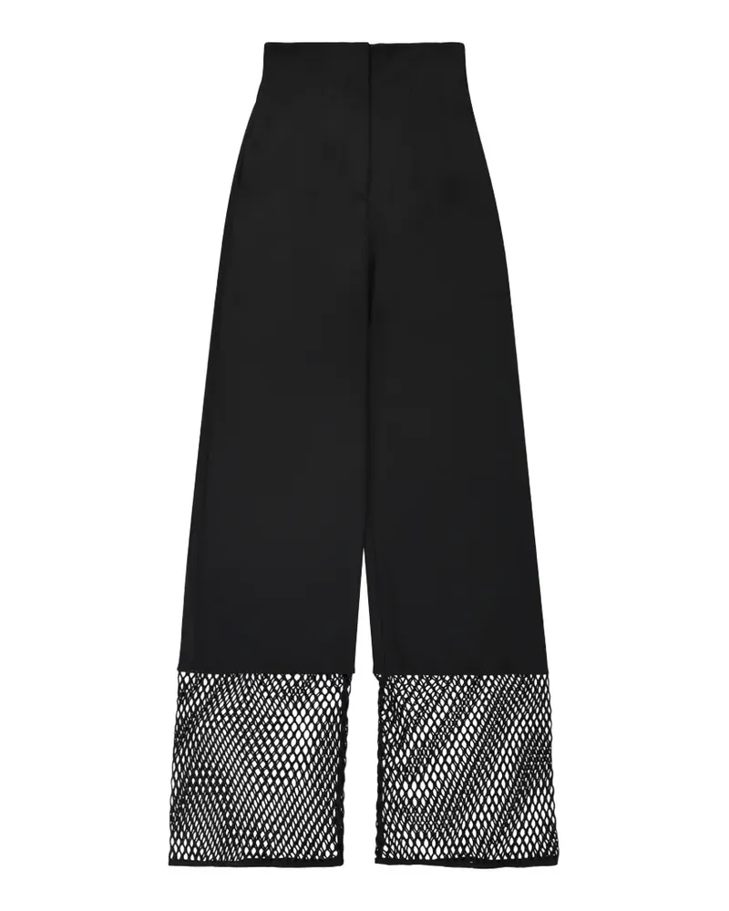 ELLERY mesh-panel high-waisted trousers - Schwarz Schwarz