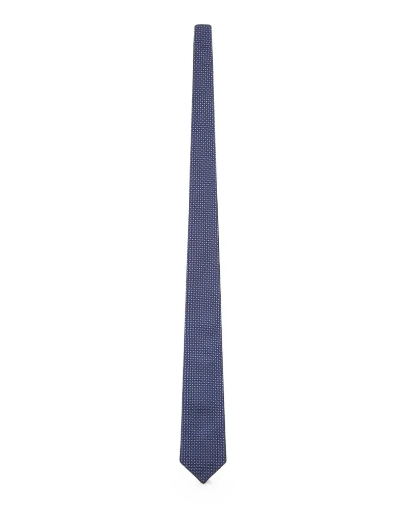 Kiton Geometrisch gemusterte Seidenkrawatte - Blau Blau