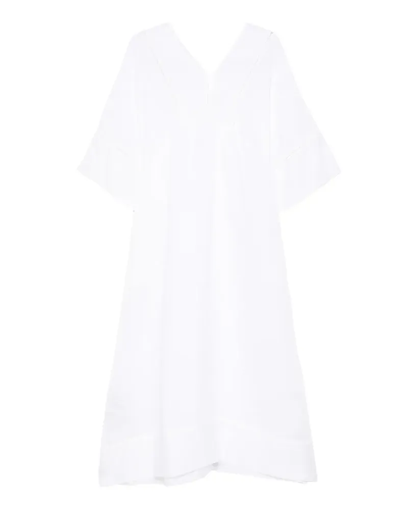 120% Lino V-neck kaftan - Weiß Weiß