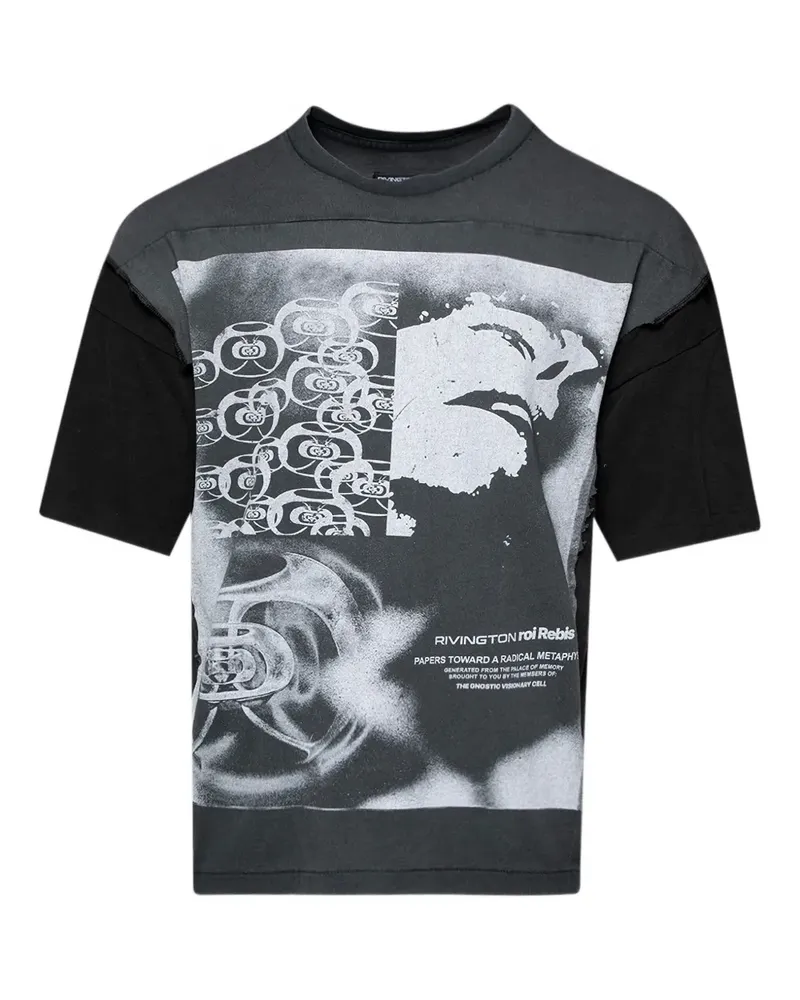 RRR123 T-Shirt mit grafischem Print - Grau Grau