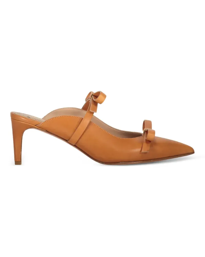 RED Valentino Spitze Mules mit Schleife - Braun Braun
