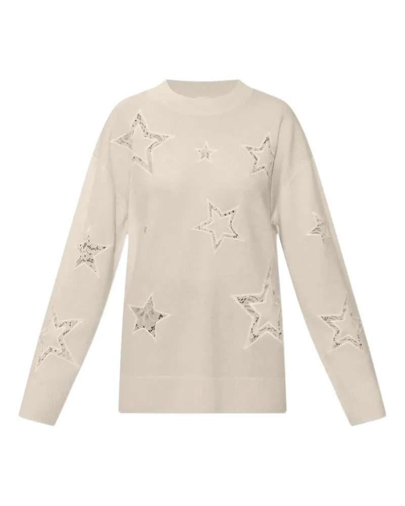 LoveShackFancy star-lace sweater - Nude Nude
