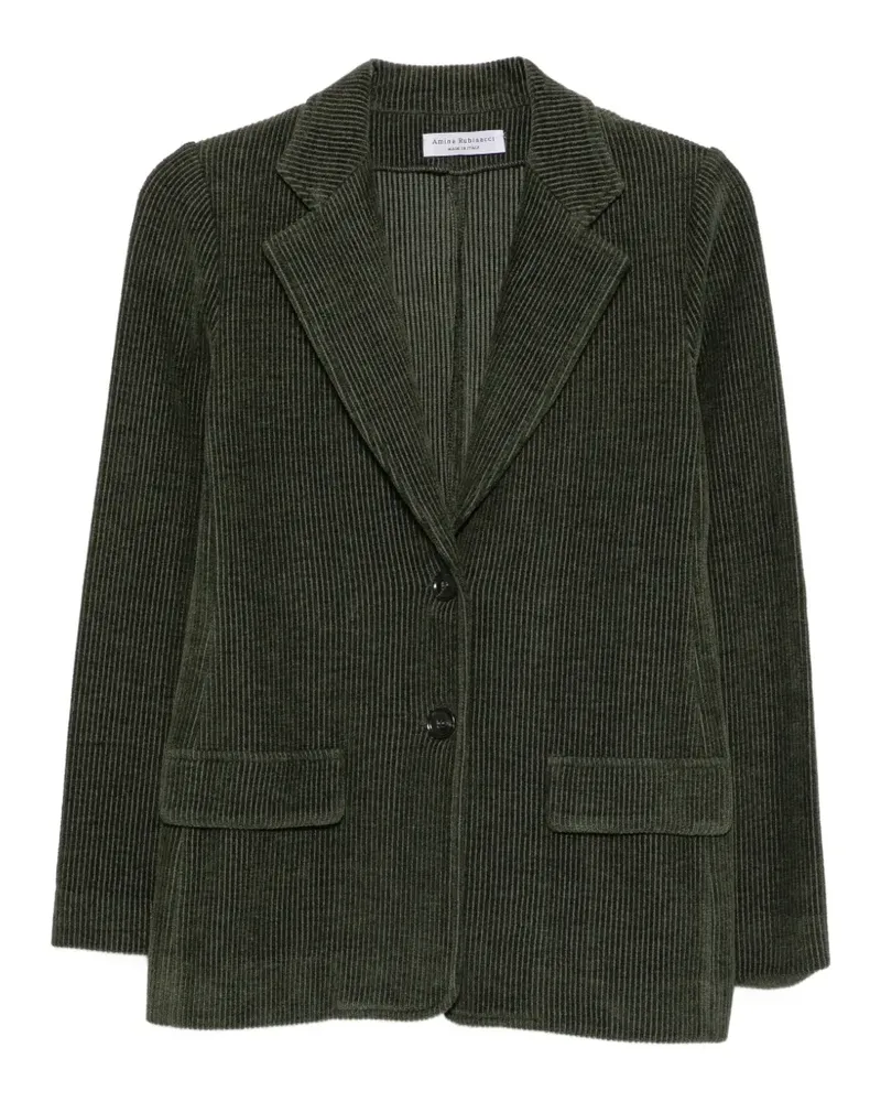 Amina Rubinacci Blazer aus Cord mit fallendem Revers - Grün Grün