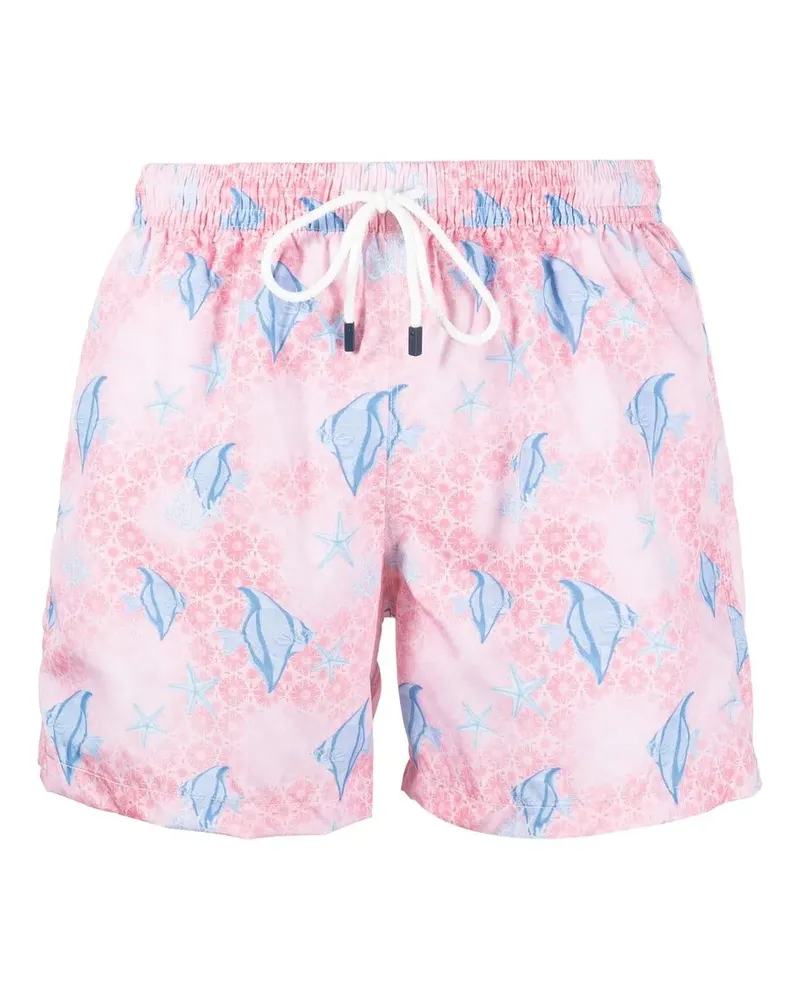 Fedeli Badeshorts mit Fische-Print - Rosa Rosa