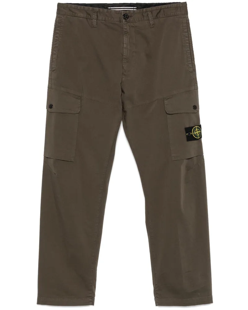 Stone Island Hose mit Kompass-Patch - Grün Grün