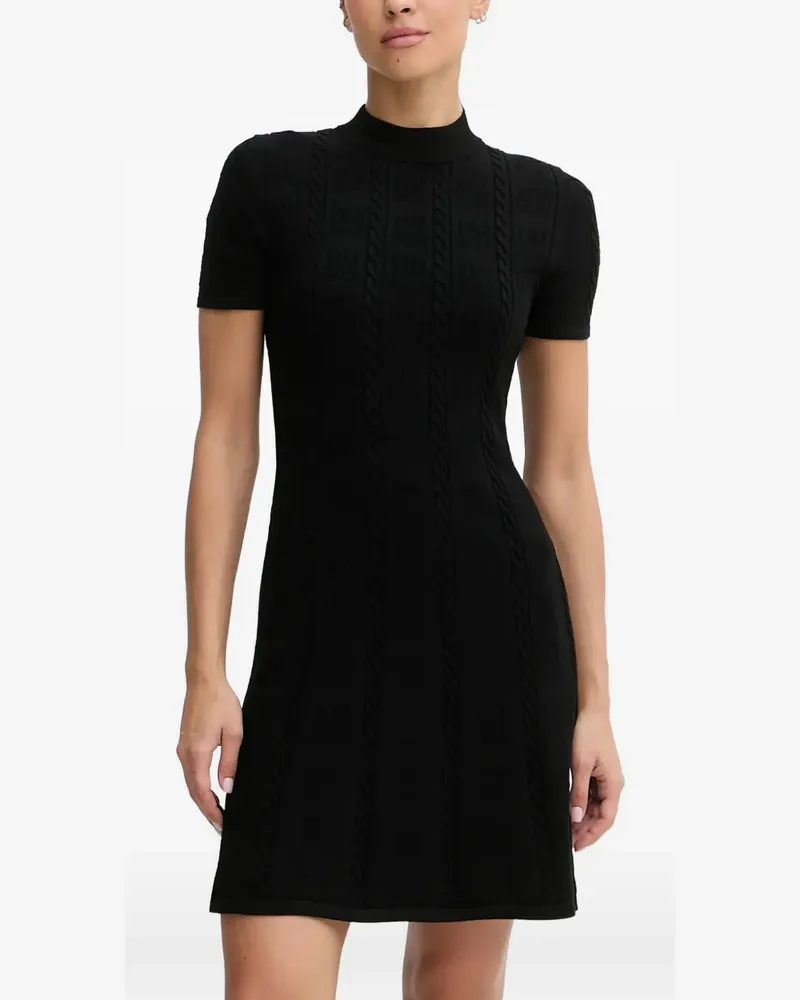 HUGO BOSS Minikleid mit Zopfmuster - Schwarz Schwarz