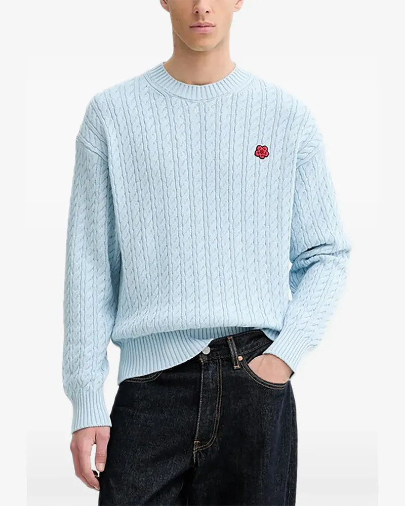 Kenzo Pullover mit Blumenapplikation - Blau Blau
