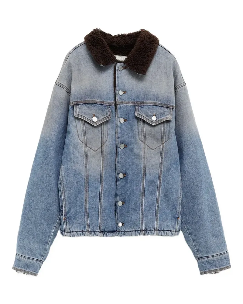 ERL shearling collar pocket jacket - Blau Blau