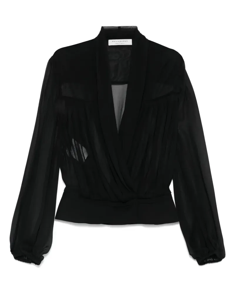 Philosophy Di Lorenzo Serafini Bluse mit Falten - Schwarz Schwarz