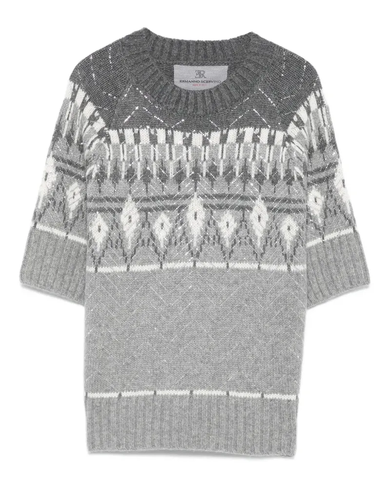 Ermanno Scervino Oberteil mit Fair-Isle-Strickmuster - Grau Grau