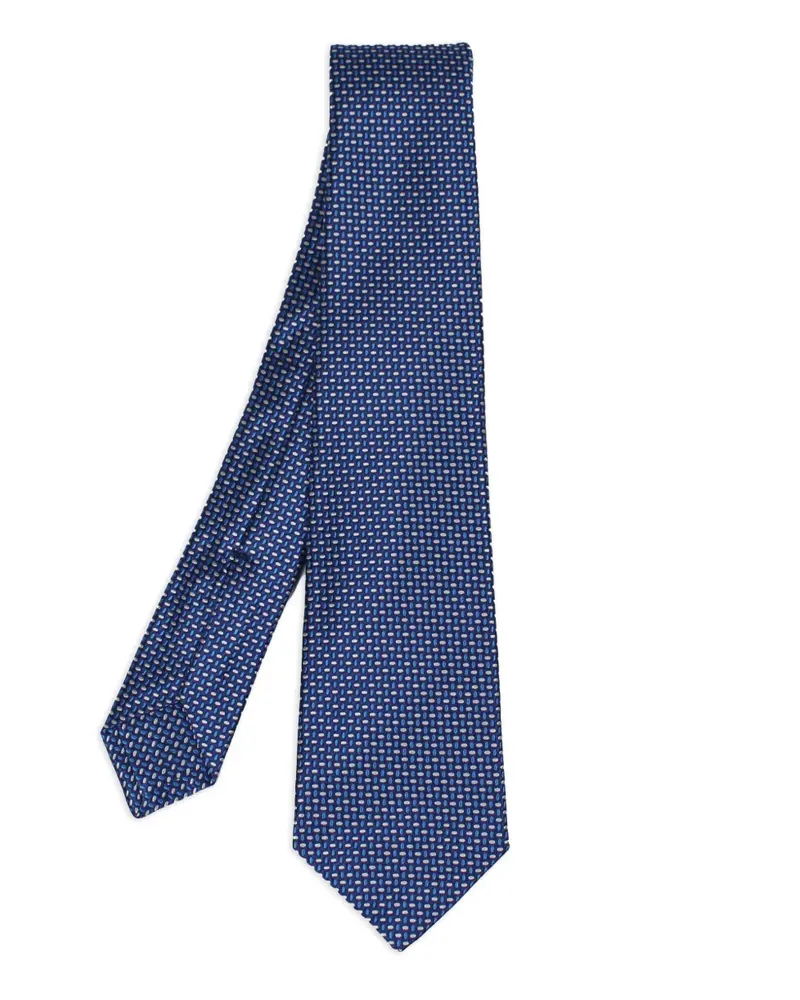 Kiton Gemusterte Krawatte - Blau Blau