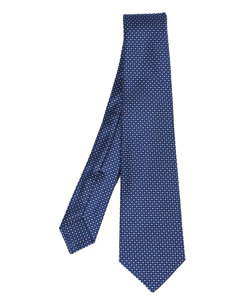 Kiton patterned tie - Blau Blau