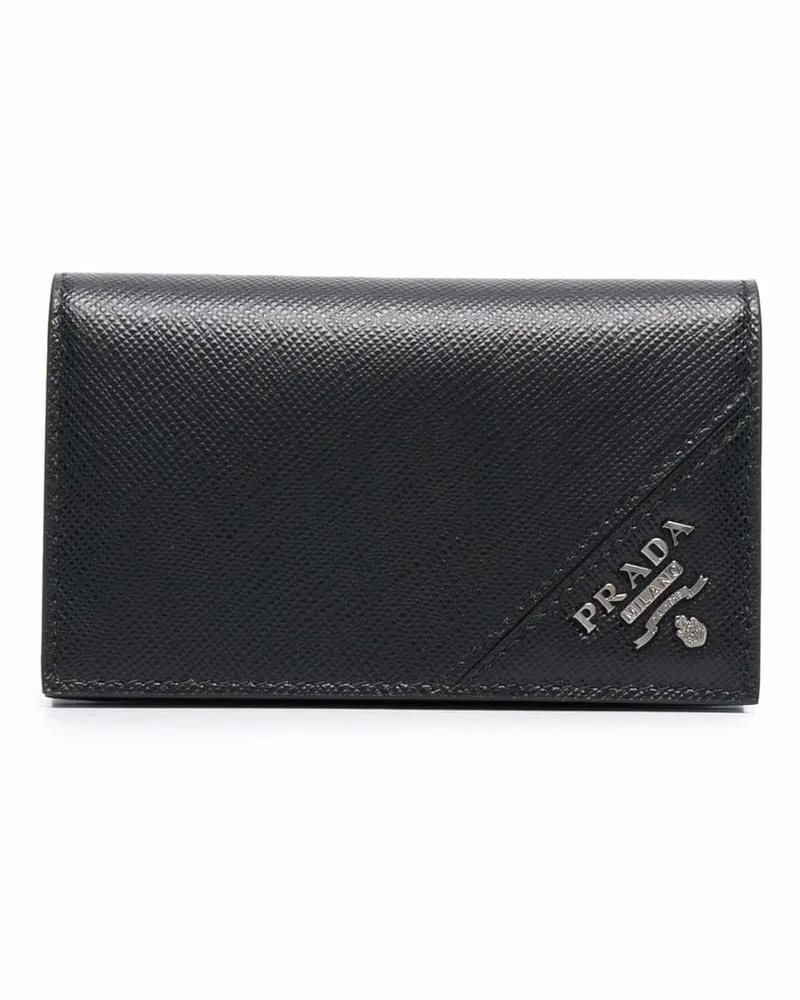 Prada Kartenetui mit Logo-Schild - Schwarz Schwarz