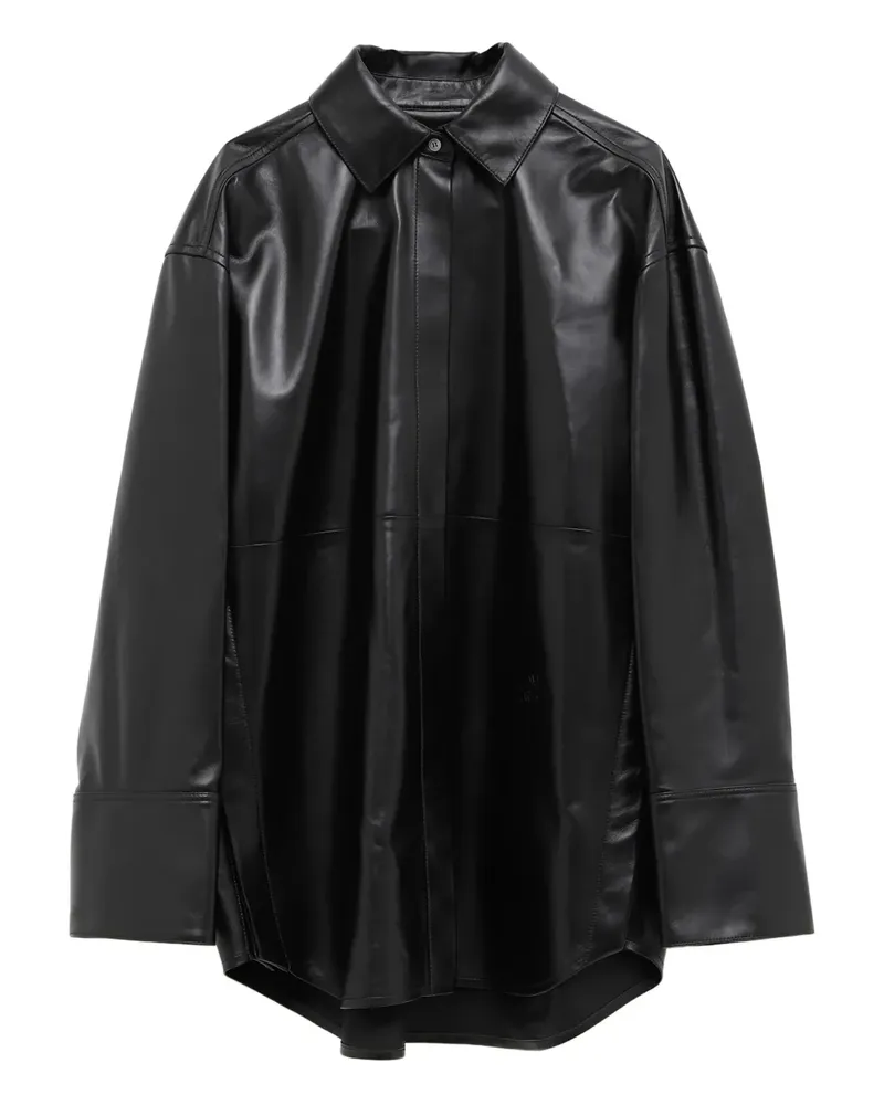 Loewe Hemd aus Leder - Schwarz Schwarz
