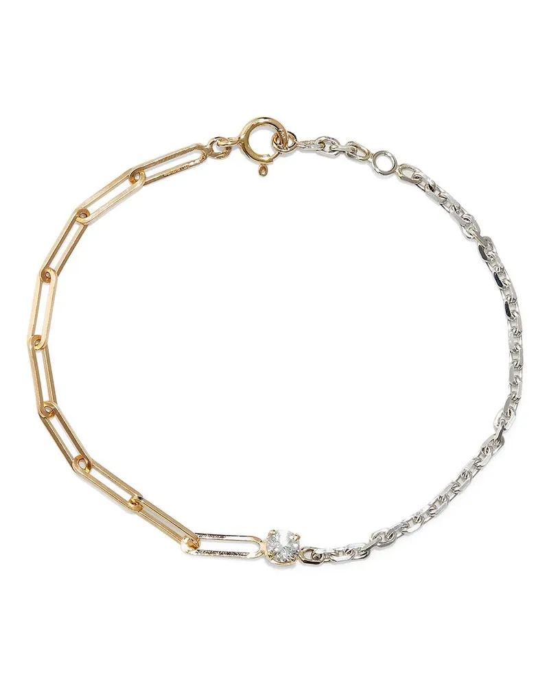 Yvonne Léon 18kt Gelb- und Weißgoldarmband mit Diamant Gold