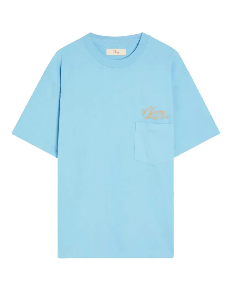 CHERRY LA T-Shirt mit Logo-Stickerei - Blau Blau