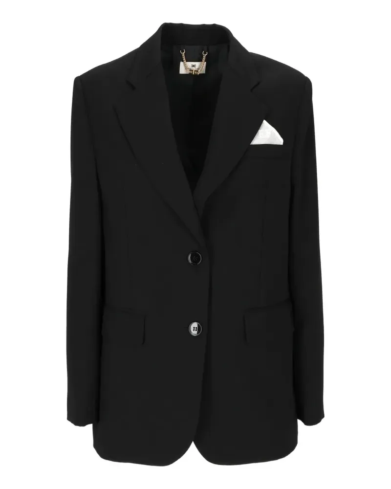 Elisabetta Franchi pocket-square-detail single-breasted blazer - Schwarz Schwarz