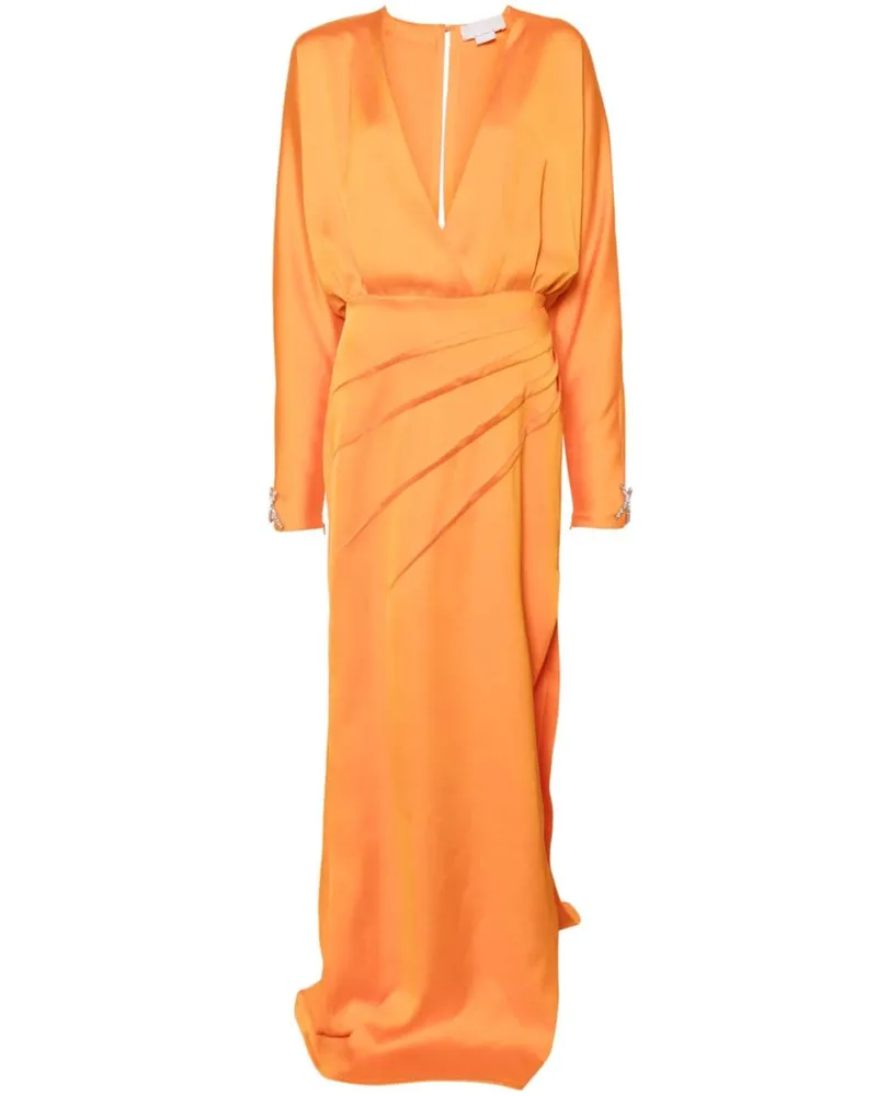 Genny Maxikleid mit Logo-Schild Orange