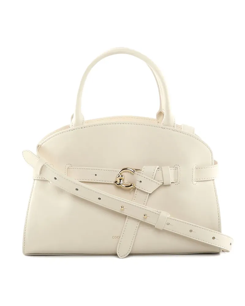 Coccinelle small Sabine buckle-detail leather tote bag - Weiß Weiß