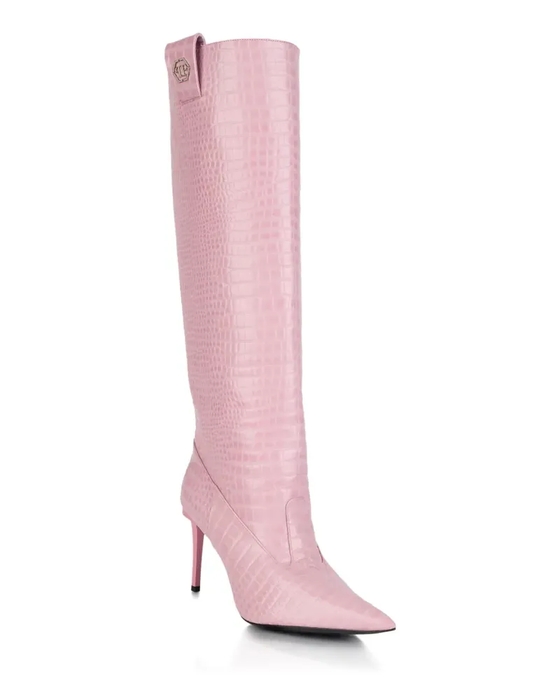 Philipp Plein Stiefel mit pinkem Absatz - Rosa Rosa