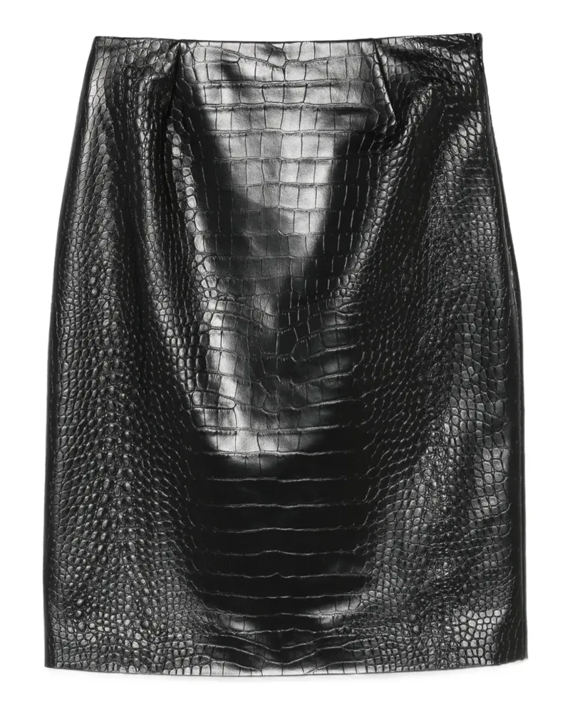 Giambattista Valli Rock mit Kroko-Effekt - Schwarz Schwarz
