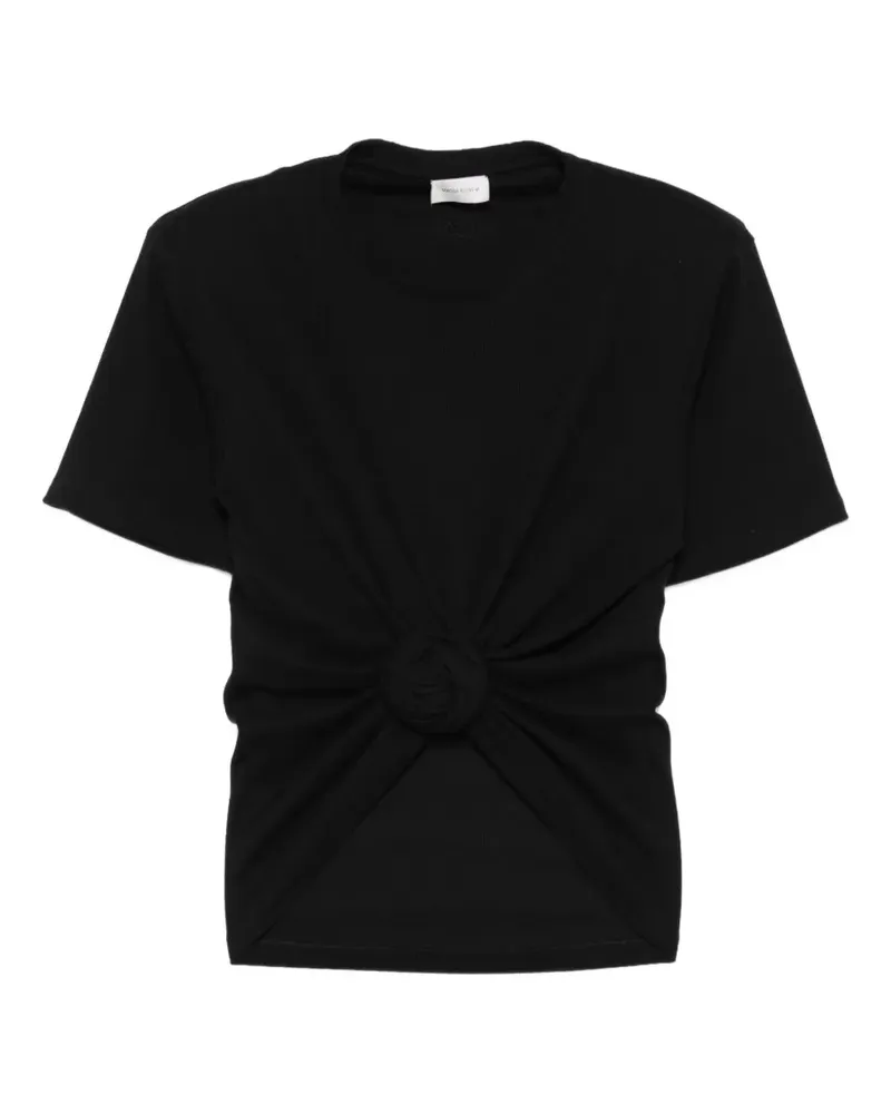 Magda Butrym knot-detail T-shirt - Schwarz Schwarz