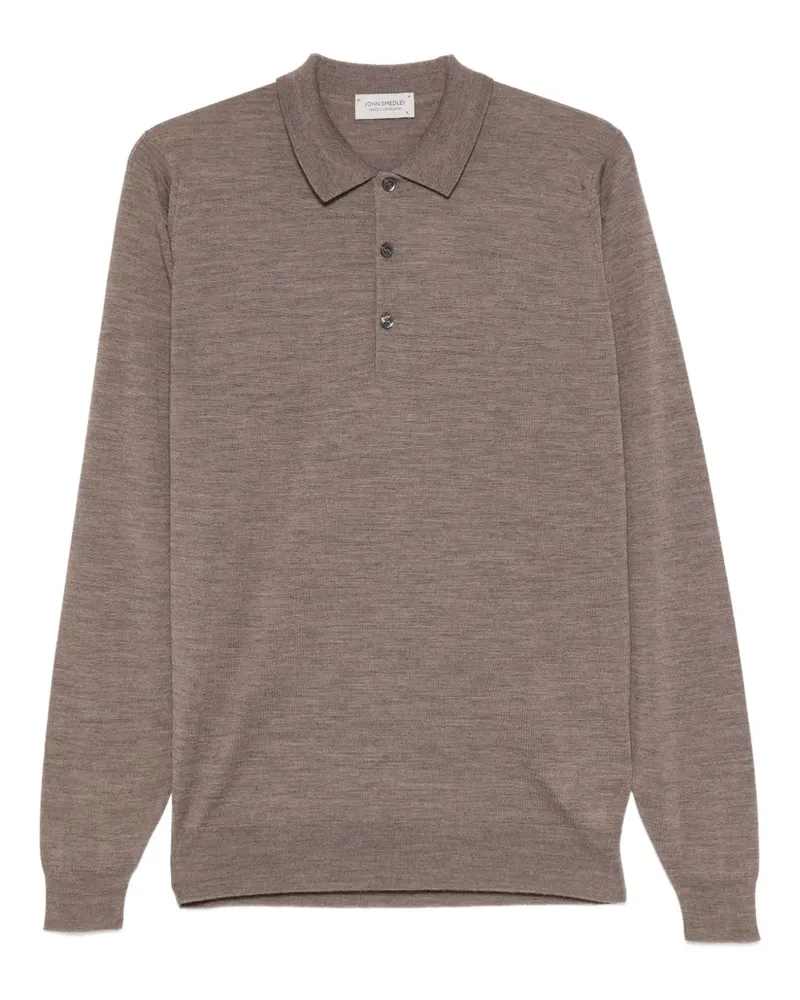 John Smedley long-sleeved polo shirt - Braun Braun