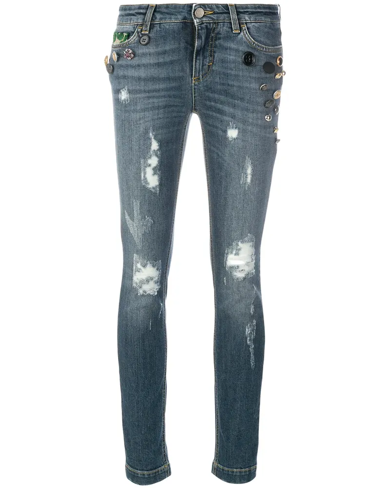 Dolce & Gabbana Jeans in Distressed-Optik - Blau Blau