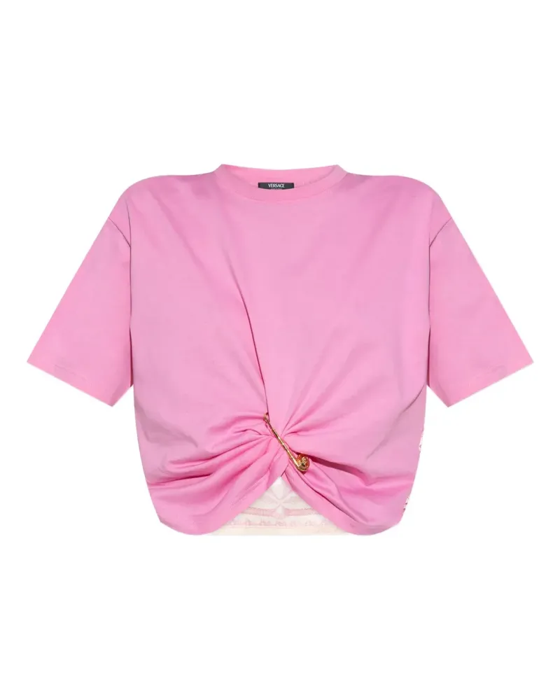 Versace T-Shirt mit Knoten - Rosa Rosa