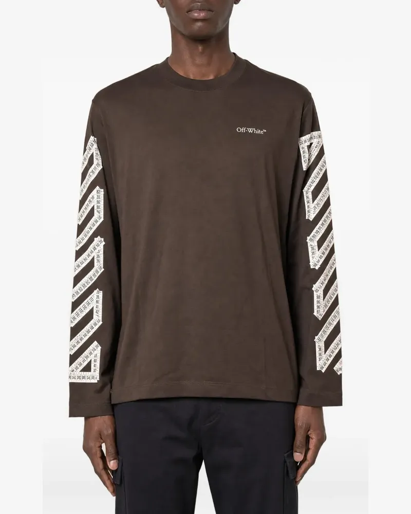 OFF-WHITE Langarmshirt mit Pfeil-Print - Braun Braun