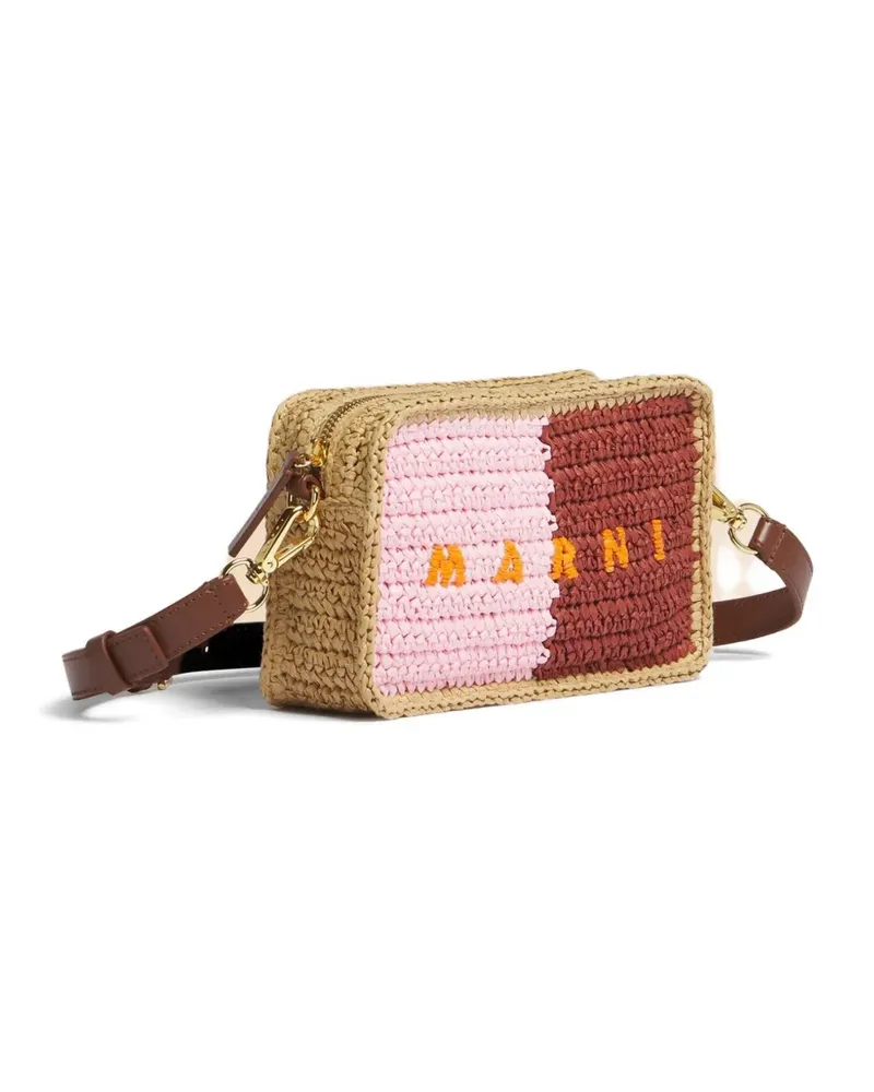 Marni Seaside colour-block camera bag - Braun Braun