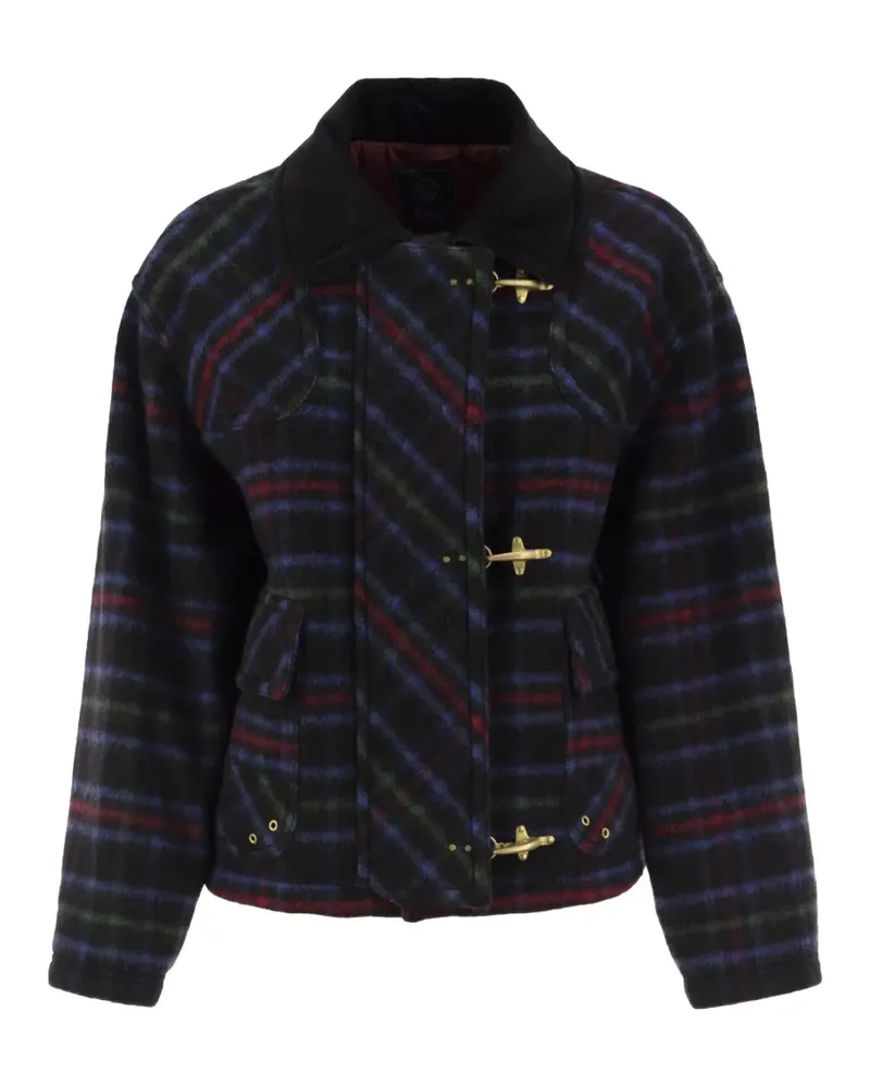 Fay tartan-pattern hook-fastening jacket - Blau Blau