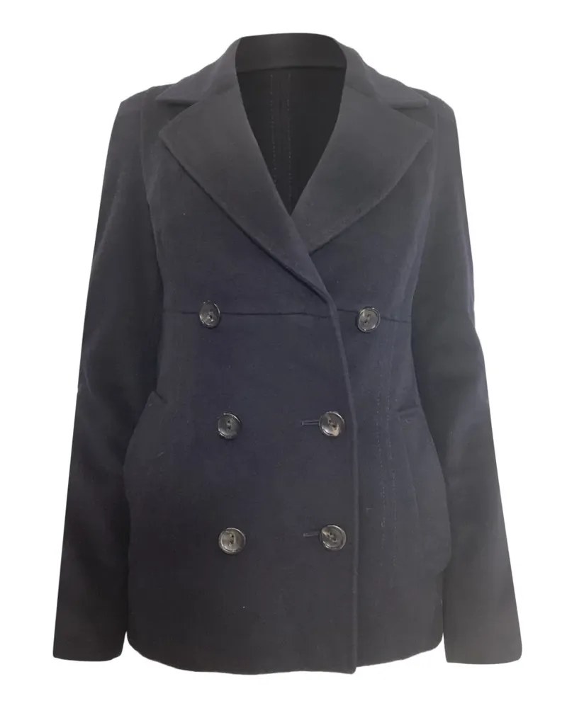 Max Mara Doppelreihiger Mantel - Blau Blau