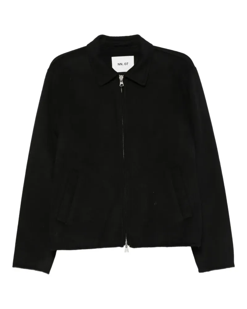 NN 07 Arlo Jacke mit Reißverschluss und Regular Fit - Schwarz Schwarz