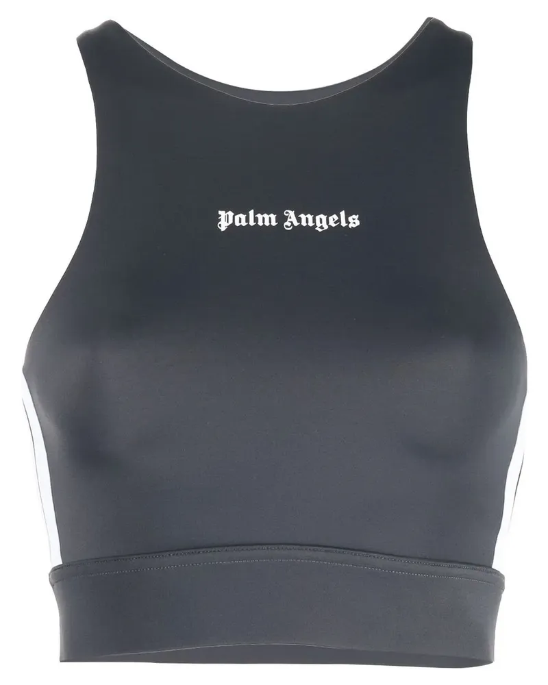 Palm Angels Kompressionsoberteil mit Logo-Print - Grau Grau