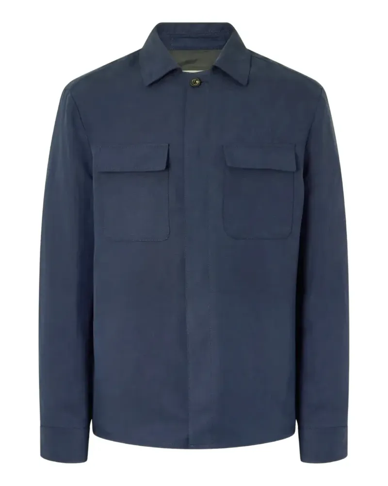 Eleventy Hemdjacke mit Klappentasche - Blau Blau