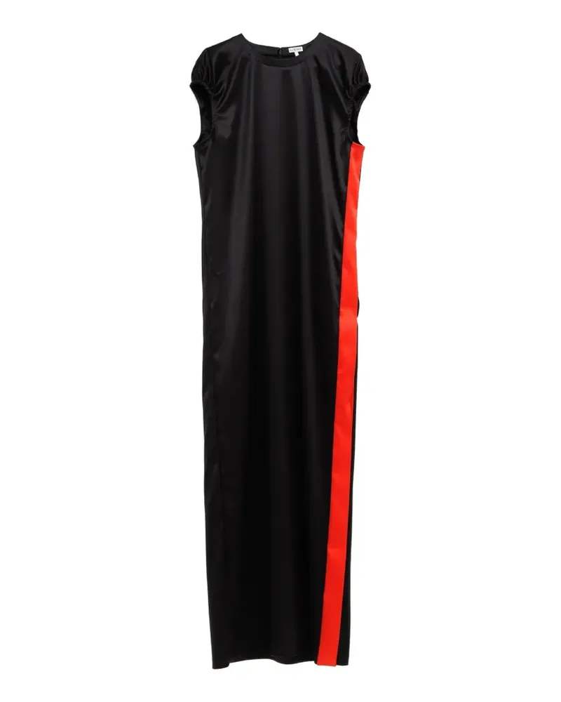 Loewe contrast-stripe cap-sleeve maxi dress - Schwarz Schwarz
