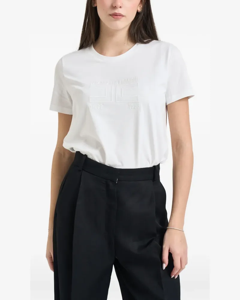 Elisabetta Franchi T-Shirt mit Logo - Weiß Weiß