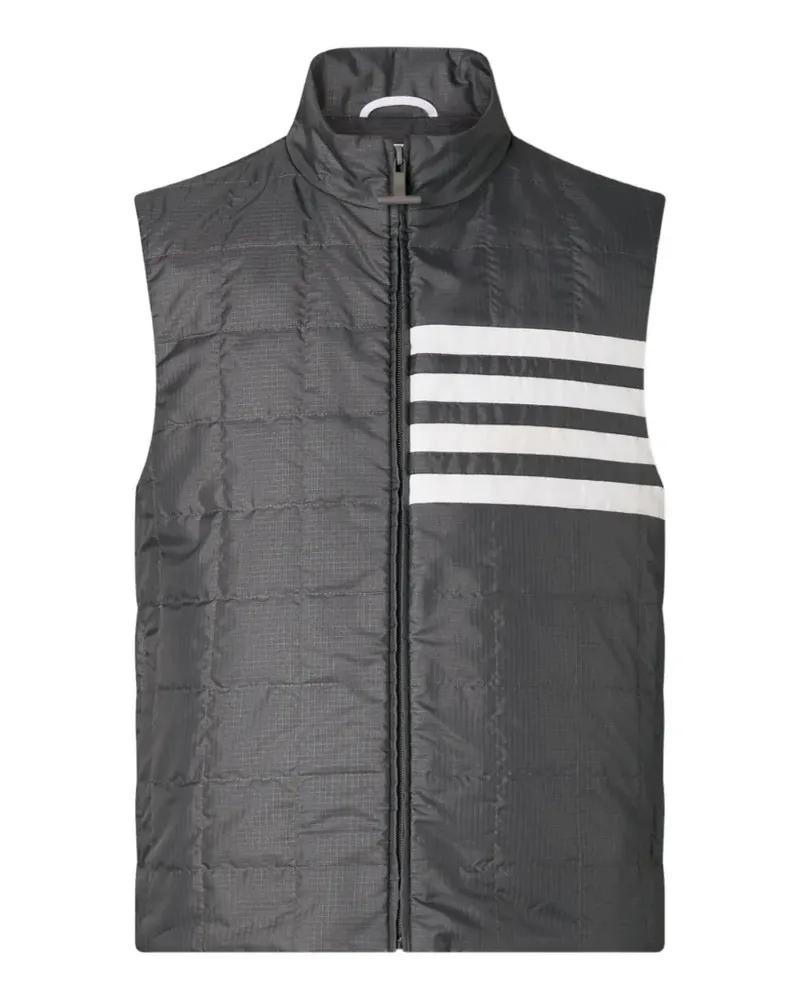 Thom Browne Ripstop-Weste mit Streifen-Logo - Grau Grau
