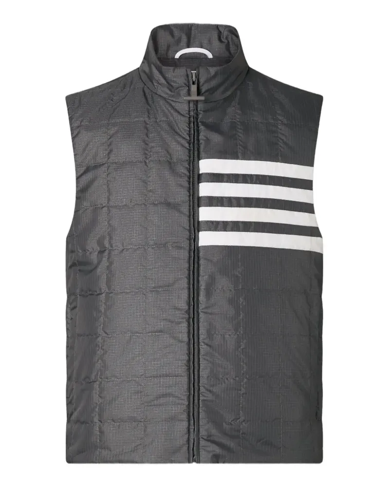 Thom Browne Ripstop-Weste mit Streifen-Logo - Grau Grau