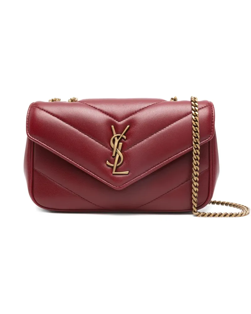 Saint Laurent Mini Loulou Schultertasche mit Chevron-Steppung - Rot Rot