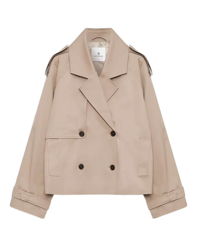 Anine Bing Rickie cropped trench - beige - Nude Nude