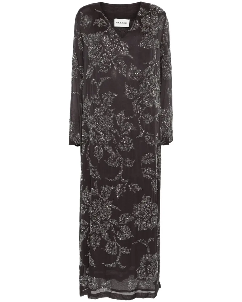 P.A.R.O.S.H. Rilda Kleid mit Perlen - Grau Grau