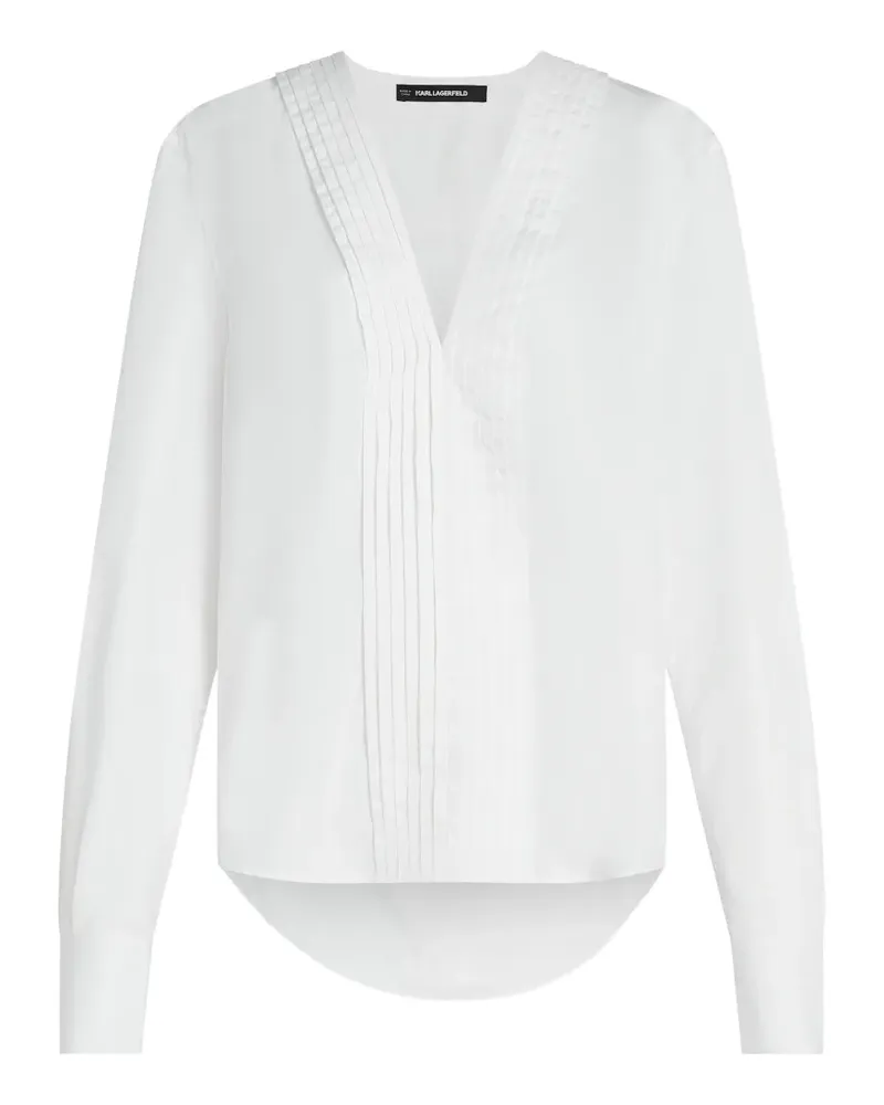 Karl Lagerfeld Karl Studios Bluse mit V-Ausschnitt - Weiß Weiß