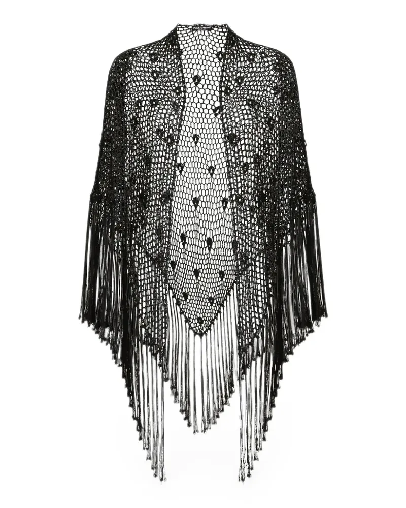 Dolce & Gabbana Gehäkelter Schal aus Viskose - Schwarz Schwarz
