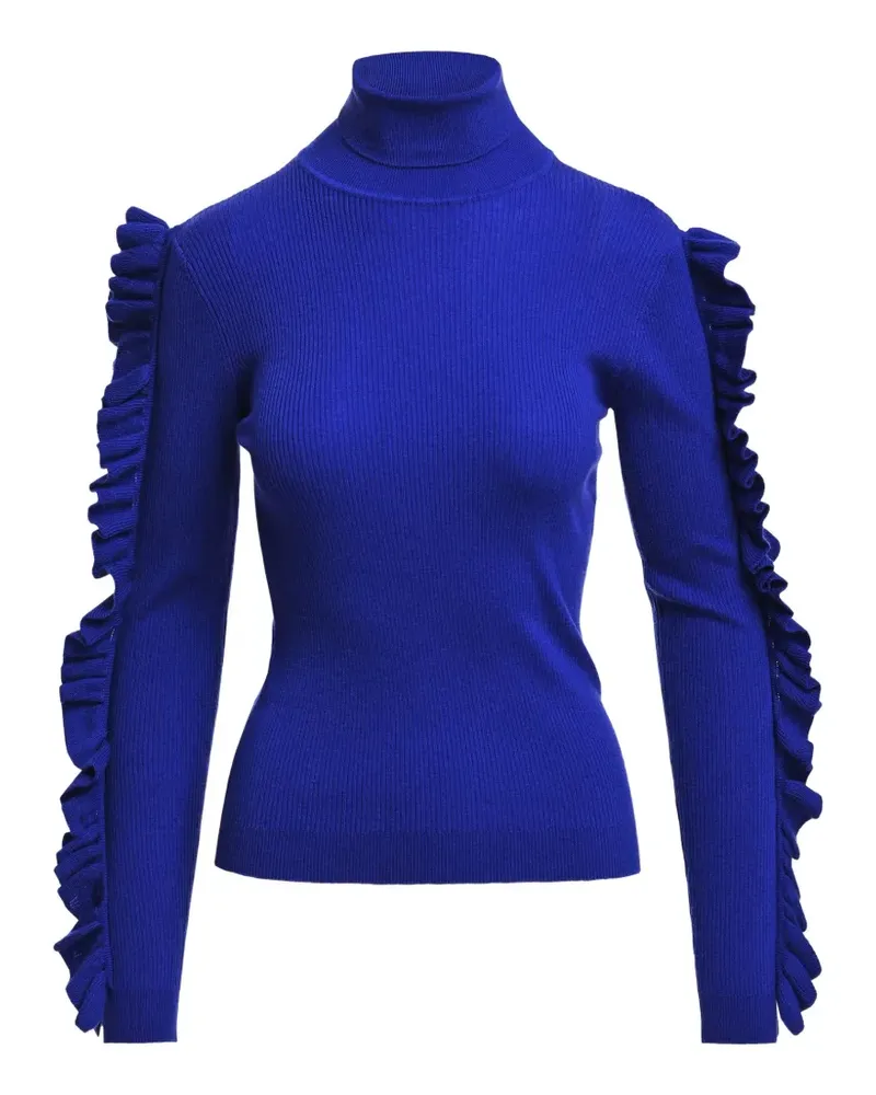 Essentiel Pullover mit Rüschenborten - Blau Blau