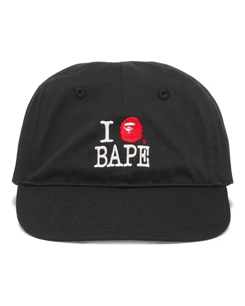 BAPE Baseballkappe mit Logo - Schwarz Schwarz