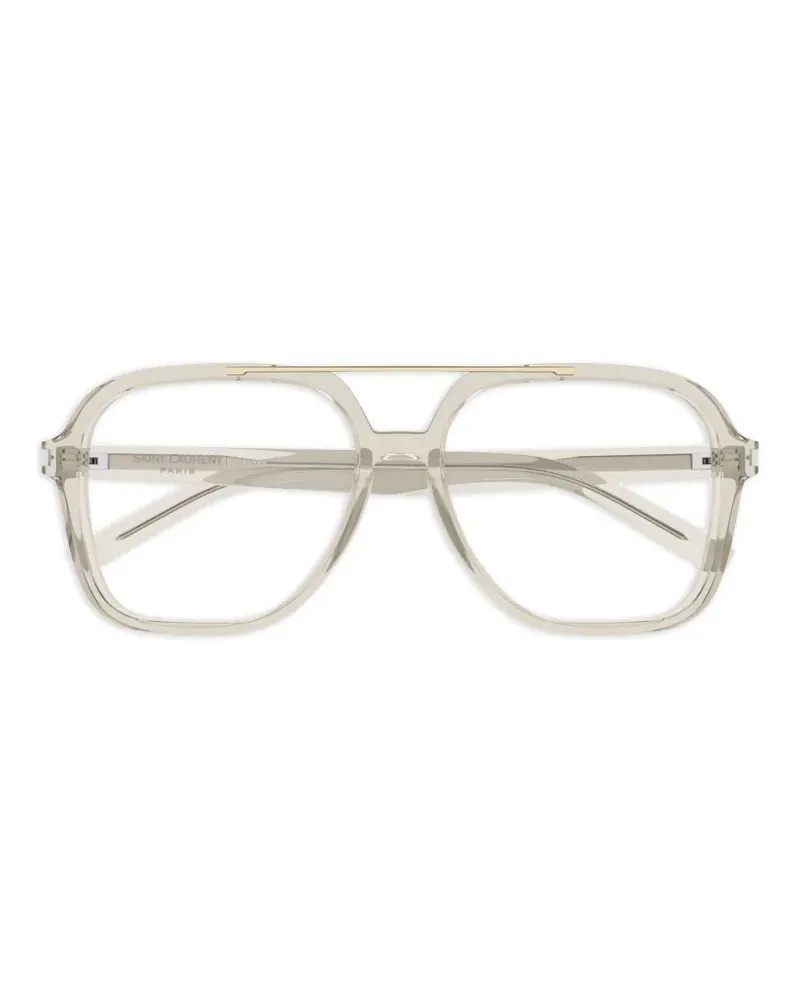 Saint Laurent geometric-frame glasses - Nude Nude